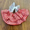 Muñeca de Algodón Nueva de 10 cm con Falda de Cuadros de Doble Capa, Colgante de Muñeco Perro de Peluche Kt de 15 cm con Ropa Intercambiable