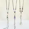 Colar de cerâmica personalizado de nicho acessório versátil artístico para mulheres toque de alta qualidade acessório de suéter colar cordão trançado à mão
