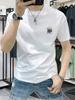Camiseta de Manga Curta Masculina Explosiva 2025 Nova Moda Verão Bonita Qualidade Masculina Casual Combina com Tudo Manga Curta Gola Redonda