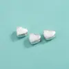 Plata de Ley S925 Chapada Cepillada Cuentas de Amor Separador Cuentas de Estrella de Cinco Puntas Anillo de Perlas DIY Cuentas de Pulsera de Cristal Blanco