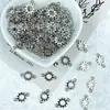 Nuevo transfronterizo 17x 11mm plata antigua hueco doble colgante girasol diy pulsera collar accesorios bolsa al por mayor