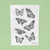 Pegatina de Tatuaje Temporal Mariposa Negra Gris Colorida para Niñas Brazo Dorso de la Mano Clavícula Pecho Hombro Estilo Europeo Impermeable