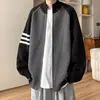 Suéter Cárdigan Nuevo Otoño Invierno 2026 Estilo Perezoso Casual Retro Americano Punto Cuello en V Ropa Exterior Color Sólido para Hombre
