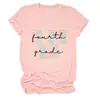 CUARTO GRADO Amazon Wish sitio independiente moda casual camiseta de mujer cuello redondo manga corta para comercio exterior