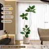 Planta Artificial Verde Black Diamond con un Toque de Lujo para Decoración de Sala de Estar, Planta de Interior Grande en Maceta, Árbol Falso, Planta Biomimética