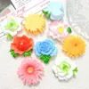 Flor de peonía de simulación brillante accesorios hechos a mano con pegamento de crema DIY accesorios pequeños de resina creativa material para hebilla de zapato con agujero