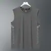 Chaleco sin mangas de cuello redondo para hombre, Chaleco de seda helada para correr en verano, Chaleco deportivo con sensación de hielo, Camiseta sin mangas de secado rápido