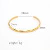 Pulsera Abierta de Acero Inoxidable en Forma de C Transfronteriza Europea y Americana Más Vendida, Simple y Versátil para Mujer con Bordes Cortados y Grabado DIY