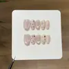 Un Par de Uñas Portátiles Hechas a Mano [Peach Clee] Estilo Coreano Dulces y Frescas Gato Rosa Ojo de Gato Color Albaricoque Brillo Fino Estrellado Lunares