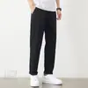 Calças Casuais Elegantes de Primavera e Outono Masculinas Retas Estilo Coreano Modernas Versáteis Cáqui Elásticas Calças de Trabalho Masculinas
