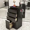Nuevo Gabinete de Herramientas para Barbería Gabinete para Salón de Peluquería Carrito Móvil Gabinete de Almacenamiento de Herramientas de Madera Maciza Móvil Sin Instalación