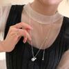 Estilo Extremadamente Simple Tirador de Bola de Plata Cepillada Cadena de Lana Extraíble 2024 Nuevo Versátil Nicho Lujo Ligero Versátil Collar Largo de Gama Alta para Mujer