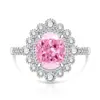 Transmisión en vivo venta caliente: Anillo con forma de huevo de paloma, corte flor de hielo de gema colorida, chapado en oro real, incrustado con diamantes de alto carbono, anillo con forma de huevo, disponible para dropshipping