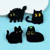 Broche Lindo y Divertido de Gato Negro, Decoración para Mochila Escolar de Niños Ropa, Insignia Metálica Creativa de Animales de Dibujos Animados