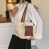 Bolso de Cesta Tejida para Verduras de Gran Capacidad, Estilo Fresco y Casual de Moda, Bolso de Hombro Versátil para Mujer, Estilo Viajero de Vacaciones