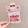 Pegatinas de Uñas de Conejo Fresa de Dibujos Animados para Niños Lindas de Año Nuevo Rojas 3D Dulces y Blanqueadoras para Niñas Pequeñas