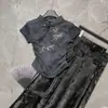 Nova Camiseta Bordada Retrô Estilo Chinês para Mulheres, Nova Versão Coreana Verão 2026, Gola Alta Estilo Nacional, Blusa Slim de Manga Curta Emagrecedora