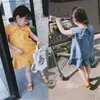 Vestido para Niña con Cuello de Muñeca, Elegante Vestido Corto, Nuevo Estilo de Verano, Ropa Infantil de Comercio Exterior, Venta al por Mayor para Edades 3-8
