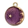 Serie Morada Mixta Aleación Esmalte Flor Concha Accesorios Colgantes Pequeños DIY Pendientes Pulsera Joyería Colgantes