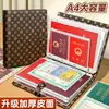 Carteira de cartões de couro espessado, organizador de documentos, porta-certidão de nascimento de bebê, álbum de família, porta-certificados, porta-passaporte multifuncional, grande capacidade