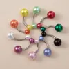 Set combinado de acrílico anillo para ombligo varilla de acero inoxidable varilla blanda Joyería para piercing transfronteriza de Amazon Europa y Estados Unidos