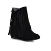 Botas Casuais Curtas de Salto Baixo Novas Femininas com Franjas Amazon Aliexpress Tamanho Grande Botas de Comércio Exterior Botas Novas