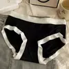 Ropa interior de chica estilo japonés de cintura media color nude textura modal rayón para mujer ropa interior deportiva suave simple de color contrastante mujer