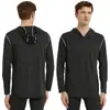 Roupas Fitness com Capuz Transfronteiriças Masculinas Primavera e Outono Alta Elasticidade Manga Longa Secagem Rápida Camiseta Treinamento de Basquete Corrida Roupa Esportiva
