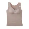 Chaleco térmico de biocerámica para mujer con almohadillas en el pecho integradas, forro polar, engrosado, ropa interior térmica sin costuras para otoño e invierno