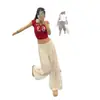 Pantalones de Pierna Ancha Blancos Finos de Verano con Cintura Plegable de Tiro Alto Sueltos Adelgazantes con Caída Casual para Mujer Directo de Fábrica
