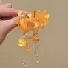 Pendientes de Borla Amarillos de Flor de Hada Súper para Mujer 2026 Nuevo Estilo de Atmósfera de Primavera y Verano Estilo Vacacional Pendientes de Foto y Accesorios para Orejas