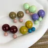 Pendientes de Bola de Color Caramelo de Gama Alta con Diseño de Nicho, Pendientes Femeninos y Lindos, Pendientes Versátiles de Dos Formas Retro para Mujer