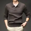 Suéter de punto de alta gama transfronterizo para hombre con cuello de gaviota, suéter casual de otoño de manga larga con patrón trenzado, ropa casual para hombre estilo 'old money'