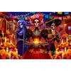 Suministro Especial para Día de Muertos Serie de Telas de Fondo Impresión HD Calavera Flor Festival Fiesta Decoración Tela de Fondo