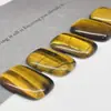 Anel Quadrado de Pedra Olho de Tigre Pedra Natural Fundo Plano Joias de Pedra Semi-preciosa Material de Aplicação Inlaid Acessórios de Pedra Bruta Atacado