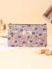 Bolsa de Cosméticos de Algodón Floral Fresco Impermeable para Mujer con Cremallera Bolsa para Teléfono Móvil Clutch Bolsa de Almacenamiento de Cosméticos Multifuncional