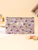 Bolsa de maquiagem de algodão com estampa floral para fornecimento transfronteiriço, porta-moedas de mão com zíper, bolsa multifuncional para armazenamento de telefone atacado