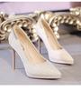 Sapatos de Salto Alto 2022 Primavera e Outono Novos Bico Fino Salto Fino Raso Strass Sexy Elegante Sapatos de Salto Único Impermeável Plataforma Sapatos Elegantes Femininos