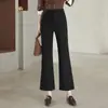 Pantalones acampanados de mujer, modernos y elegantes, nueva versión coreana otoño 2026, de cintura alta, adelgazantes, con caída, pantalones casuales cropped en negro