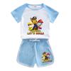 Ropa para niños, traje de manga corta, ropa de verano para niños, estilo occidental, nuevos pantalones cortos para niños y niñas, conjunto de dos piezas de moda casual al por mayor
