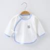 Roupas para bebê recém-nascido classe a algodão puro 0-3 meses roupa de meio costas bebê recém-nascido blusa fina roupa Heshang primavera e outono