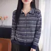 Cardigan de Punto Jacquard para Mujer, Manga Larga, Cuello Solapa, Lana Fina Vintage, Nuevo Otoño/Invierno 2026, Holgado, Versátil