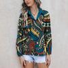 Camisa de Mujer Talla Grande Estilo Retro Estampado Floral Europeo y Americano, Cómoda para Verano y Otoño, Adecuada para Ir al Trabajo