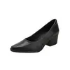 Zapatos Mary Jane de Cuero Suave Estilo Retro Francés para Mujer con Tacón Grueso Elegantes Zapatos de Vestir para el Trabajo Punta Fina Slip-on Zapatos de Tacón Alto para Mujer