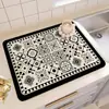 Mantel individual para mesa de comedor de tierra de diatomeas estilo americano con un toque de alta gama, adecuado para uso doméstico, aislante del calor, absorbente de agua, secado rápido, tapete para encimera, tapete de drenaje resistente a manchas para cocina