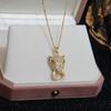 Colar Transfronteiriço Zircônia Explosiva Cabeça de Leopardo Hip-hop Masculino Colar Decorativo de Diamante Pingente Feminino Personalidade de Nicho