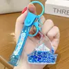 Chaveiro Ornamento Criativo de Barco à Vela com Areia Movediça de Desenho Animado, Pingente de Garrafa de Areia Movediça do Oceano Significado Boa Sorte Presente