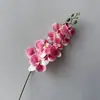 Fita Adesiva 3D Nove Cabeças Orquídea Phalaenopsis Decoração de Casamento Flor Artificial Planta em Vaso para Sala de Estar Flor Artificial Decoração de Recepção de Hotel Orquídea Phalaenopsis