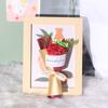 Caixa de Presente com Batom e Flores Secas Artesanais Mini Buquê Lembrança Buquê de Girassol Dia do Professor