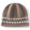 Cachemira Otoño/Invierno Nuevo Bloque de Color Jacquard Moda Versátil Simple Cálido Protección para los Oídos Protección contra el Frío Gorro de Punto
